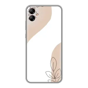 Силиконовый чехол с принтом в цветах на Samsung Galaxy A04e (A042) (Нюдовая веточка абстракция)