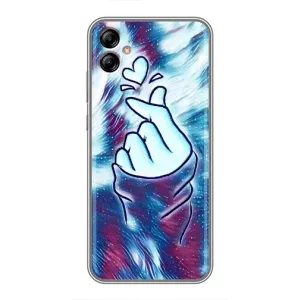 Чохол з принтом для Samsung Galaxy A04e (A042) (AlphaPrint - Знак сердечка) (Радужне серце)