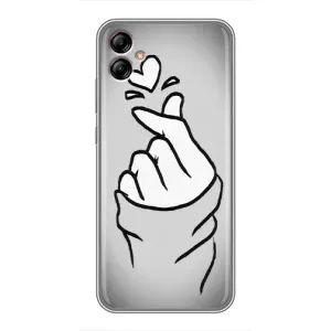 Чохол з принтом для Samsung Galaxy A04e (A042) (AlphaPrint - Знак сердечка) (Значок Love)