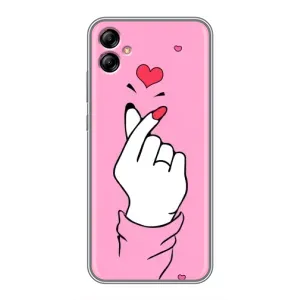 Чохол з принтом для Samsung Galaxy A04e (A042) (AlphaPrint - Знак сердечка) (Знак Love)