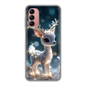 Яскравий чохол для Samsung Galaxy A04s з Зимові Оленята (Блискуче оленятко)