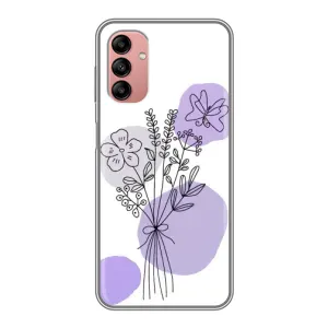 Силиконовый чехол с принтом в цветах на Samsung Galaxy A04s (Букет фиолетовая абстракция)