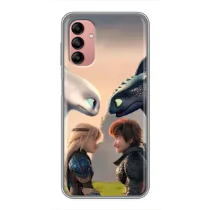 Чехол как приручить дракона на Samsung Galaxy A04s (Иккинг и Астрид)