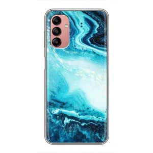 Мраморний чехол на Samsung Galaxy A04s (VPrint) (Блакитний мрамор)