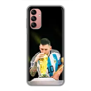 Чехлы для Samsung Galaxy A04s (Leo чемпион) (AlphaPrint) (Кубок Месси)