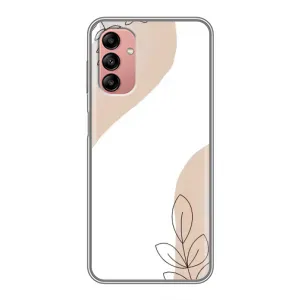 Силиконовый чехол с принтом в цветах на Samsung Galaxy A04s (Нюдовая веточка абстракция)