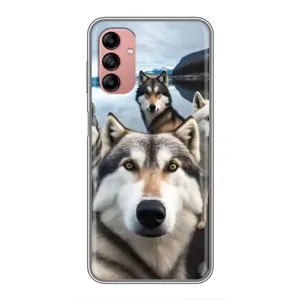 Чохол з Хаскі Samsung Galaxy A04s - (AlphaPrint) (Селфі Хаскі)