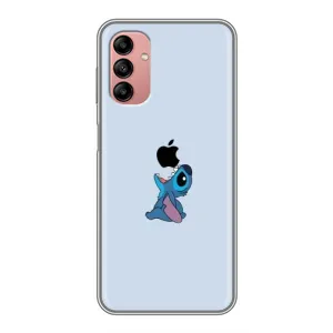 Чехол с принтом Стич на Samsung Galaxy A04s (Stitch apple)