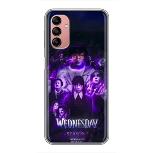Чехол с дизайном Венздей 2 на Samsung Galaxy A04s (Фиолетовая магия Уэнздей)