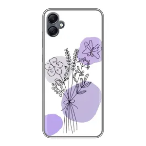 Силиконовый чехол с принтом в цветах на Samsung Galaxy A05 (Букет фиолетовая абстракция)
