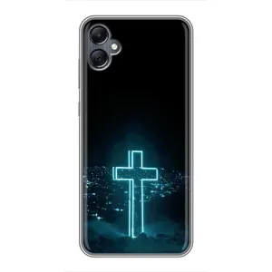 Чехол для Samsung Galaxy A05 (AlphaPrint) - (Христианские) (Крест и город)