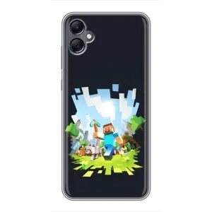 Чехол Майнкрафт на Samsung Galaxy A05 (AlphaPrint) Minecraft (персонажи Minecraft)
