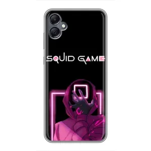 Чехол Гра в кальмара для Samsung Galaxy A05 (Неоновый охранник игры)