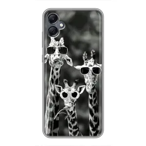 Силіконовий чохол з КАРТИНКАМИ літо для Samsung Galaxy A05 (AlphaPrint) (Жирафи в окулярах)