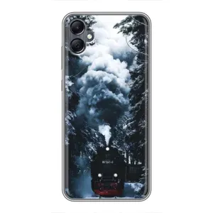 Новорічні, Святкові Чохли для Samsung Galaxy A05 - 2024 год (Зимовий потяг)