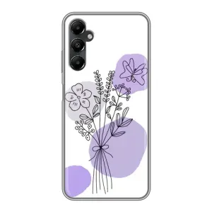Силиконовый чехол с принтом в цветах на Samsung Galaxy A05s (Букет фиолетовая абстракция)