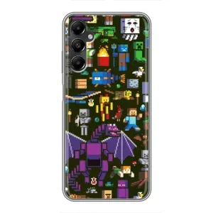 Чехол Майнкрафт на Samsung Galaxy A05s (AlphaPrint) Minecraft (Коллаж Майнкрафт)