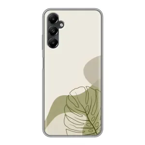 Силиконовый чехол с принтом в цветах на Samsung Galaxy A05s (Зеленая монстера дизайн)