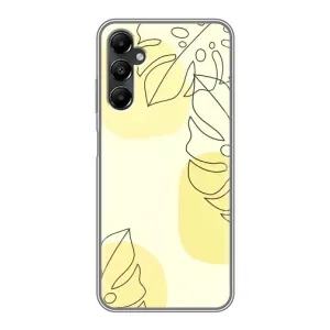 Силиконовый чехол с принтом в цветах на Samsung Galaxy A05s (Желтая монстера арт)