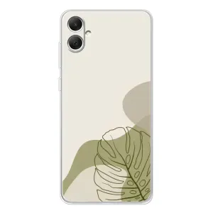 Силиконовый чехол с принтом в цветах на Samsung Galaxy A06 (Зеленая монстера дизайн)