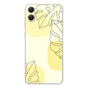 Силиконовый чехол с принтом в цветах на Samsung Galaxy A06 (Желтая монстера арт)