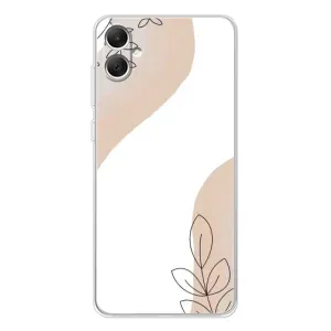 Силиконовый чехол с принтом в цветах на Samsung Galaxy A06 (Нюдовая веточка абстракция)