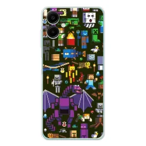 Чехол Майнкрафт на Samsung Galaxy A07 (AlphaPrint) Minecraft (Коллаж Майнкрафт)