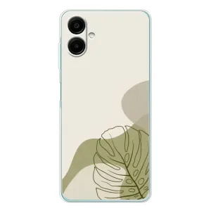 Силиконовый чехол с принтом в цветах на Samsung Galaxy A07 (Зеленая монстера дизайн)