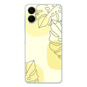 Силиконовый чехол с принтом в цветах на Samsung Galaxy A07 (Желтая монстера арт)
