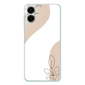 Силиконовый чехол с принтом в цветах на Samsung Galaxy A07 (Нюдовая веточка абстракция)