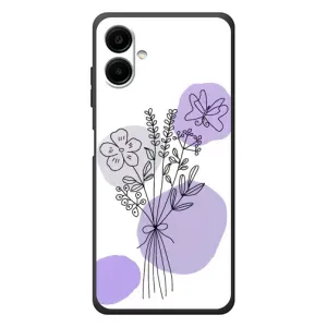 Силиконовый чехол с принтом в цветах на Samsung Galaxy A07s (Букет фиолетовая абстракция)