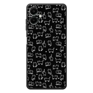 Чехол с принтом для Samsung Galaxy A07s (AlphaPrint) Модные коты (Меленькие котики)