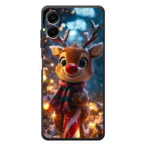 Яркий чехол для Samsung Galaxy A07s с Зимними Оленятами (Олень с шарфом)