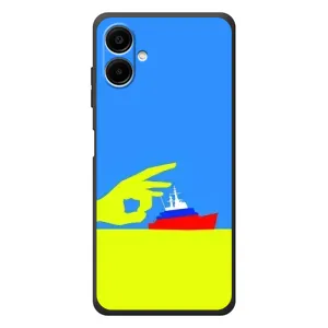 Чехол с принтом (Русский корабль...) для Самсунг Галакси А07с (AlphaPrint) (Щелбан кораблю)