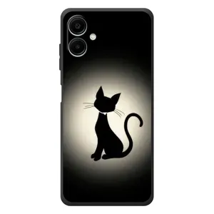 Чехол с принтом для Samsung Galaxy A07s (AlphaPrint) Модные коты (Силуэт котика)