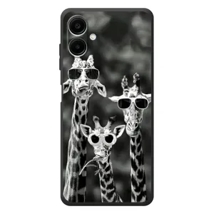 Силиконовый чехол с КАРТИНКАМИ лето для Samsung Galaxy A07s (AlphaPrint) (Жирафы в очках)