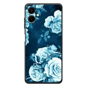 Чехлы (ART) Цветы на Samsung Galaxy A08 (VPrint) (Голубые Бутоны)