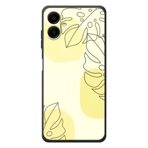 Силиконовый чехол с принтом в цветах на Samsung Galaxy A08 (Желтая монстера арт)