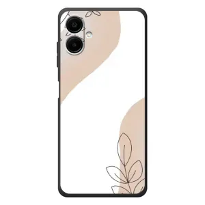 Силиконовый чехол с принтом в цветах на Samsung Galaxy A08 (Нюдовая веточка абстракция)