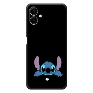 Чехол с принтом Стич на Samsung Galaxy A08 (Стич на черном)