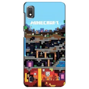 Чехол Майнкрафт на Samsung Galaxy A10 2019 (A105F) (AlphaPrint) Minecraft (фон Minecraft)
