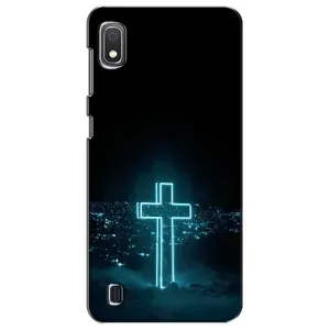 Чехол для Samsung Galaxy A10 2019 (A105F) (AlphaPrint) - (Христианские) (Крест и город)