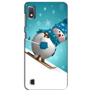 Новорічні Чохли для Samsung Galaxy A10 2019 (A105F) (VPrint) (Сніговик на лижах)