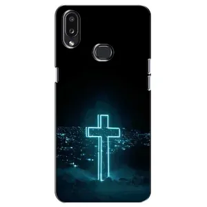 Чехол для Samsung Galaxy A10s (A107) (AlphaPrint) - (Христианские) (Крест и город)