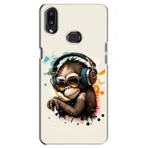Чохол з Мавпами Samsung Galaxy A10s (A107) - (AlphaPrint) (Макака в навушниках)