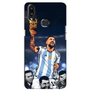 Чехлы для Samsung Galaxy A10s (A107) (Leo чемпион) (AlphaPrint) (Месси с кубком)