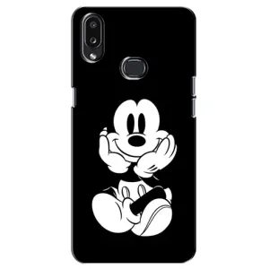 Эксклюзивный чехол для Samsung Galaxy A10s (A107) (AlphaPrint - Мультяшные) (Микки на черном)
