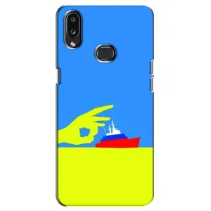 Чехол с принтом (Русский корабль...) для Самсунг Гэлакси А10с (А107) (AlphaPrint) (Щелбан кораблю)