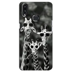Силіконовий чохол з КАРТИНКАМИ літо для Samsung Galaxy A10s (A107) (AlphaPrint) (Жирафи в окулярах)