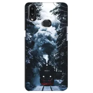 Новорічні, Святкові Чохли для Samsung Galaxy A10s (A107) - 2024 год (Зимовий потяг)